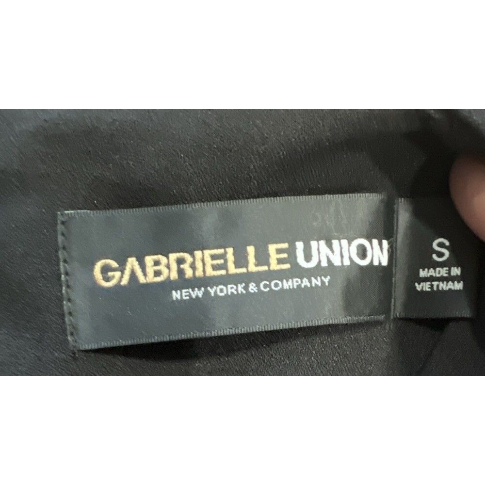 Gabrielle Union NY&Co Womens Black Sheath Dress Flutter Sleeve V Neck Sz S Small - Picture 3 of 12